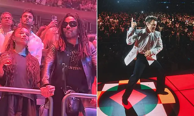 Lenny Kravitz aparece apoiando a filha Zoe no show de Harry Styles em Nova York. O casal planeja casar neste inverno, d…