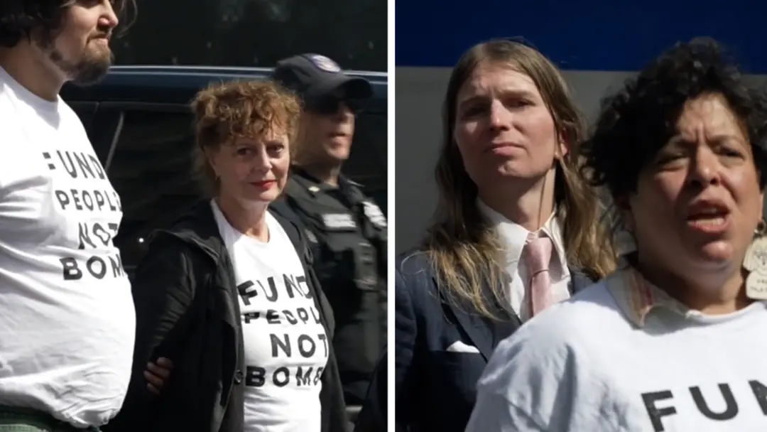 Susan Sarandon foi algemada no protesto contra discurso de Netanyahu em Nova York. A participação em manifestações assi…