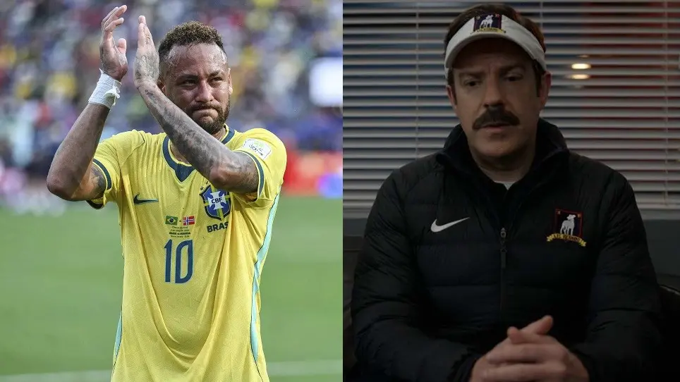 Neymar virou alvo de piada no Ted Lasso, na quarta temporada, ao ser comparado a quem chora o tempo todo. É engraçado c…