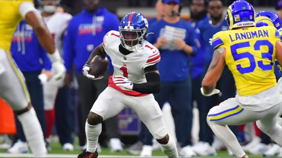 Malik Nabers voltou no jogo de segunda contra os Rams após machucar o ombro. O time dos Giants listou ele como limitado…