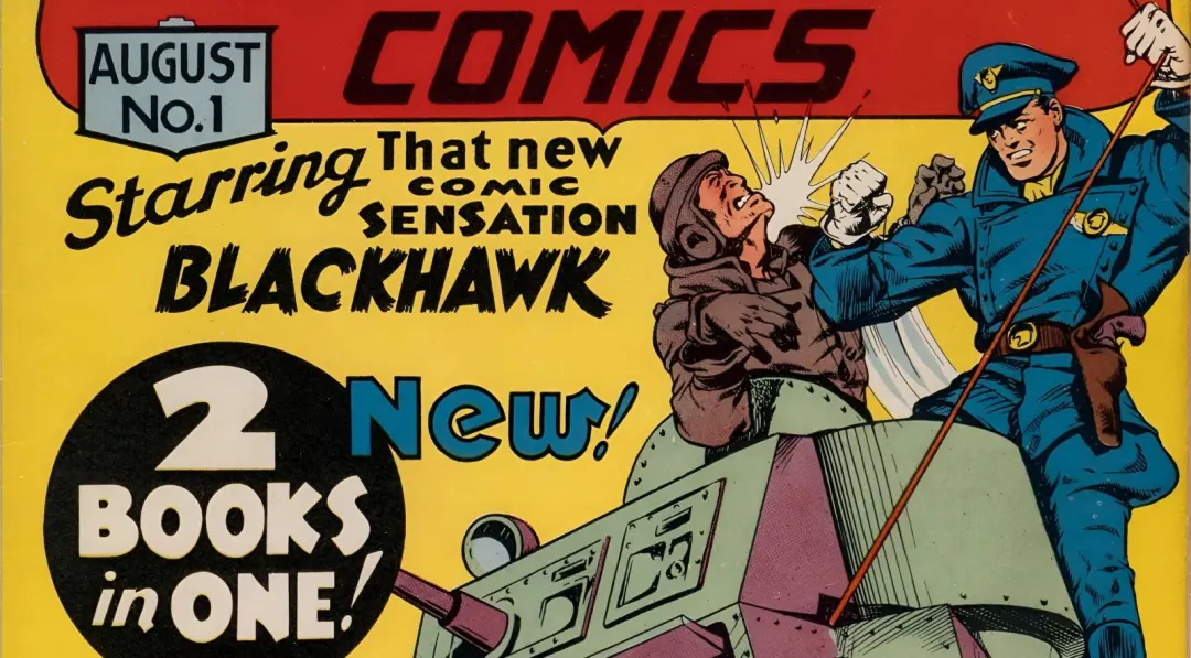 Blackhawk, ícone da Era de Ouro, aparece em leilão raro. O personagem piloto, com aventuras globais, é um anacronismo i…