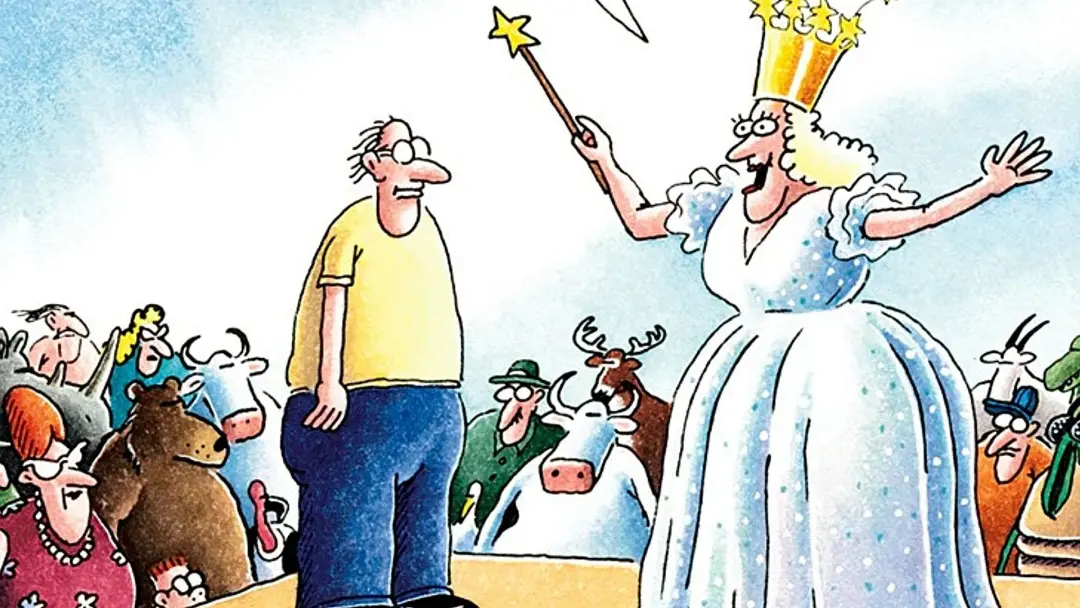 O último quadrinho da Far Side, datado de 1º de janeiro de 1995, permanece sem ser batido em sua história. É um final i…