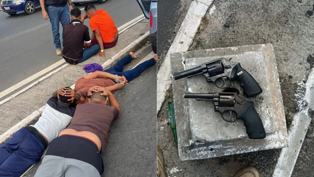Cinco suspeitos foram presos em São Luís após roubo no Turu, onde apreenderam duas armas, uma delas roubada de vigilant…