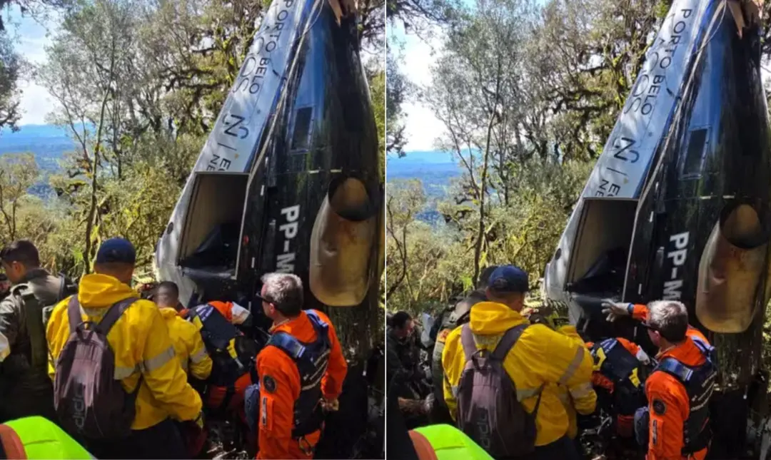 Urubici, SC: helicóptero com o cantor Rick e outras quatro pessoas caiu na Serra de Santa Catarina. A investigação do C…