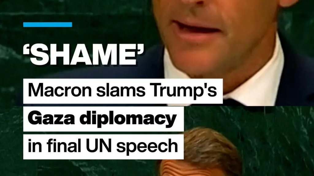 Presidente Macron criticou a diplomacia de Trump em Gaza na Assembleia Geral da ONU, chamando de espetáculo vergonhoso …