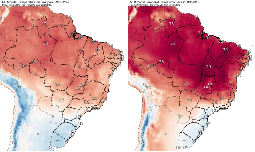 Frio chegando com temperaturas perto de 0 grau no Sul e chuva em São Paulo e Rio de Janeiro. Essa frente fria no oceano…