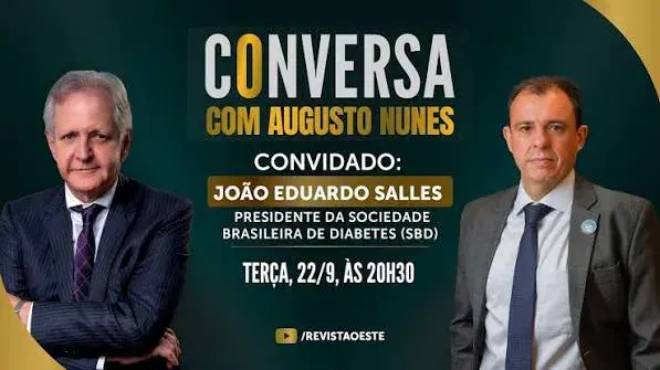 João Eduardo Salles, presidente da Sociedade Brasileira de Diabetes, vai conversar com Augusto Nunes na terça-feira. A …