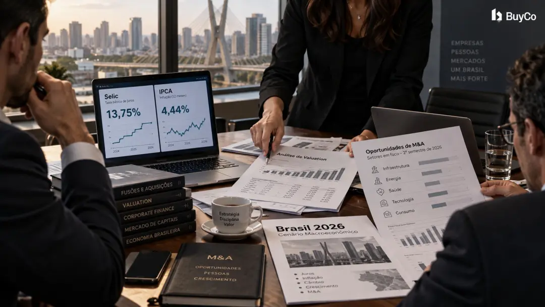 Selic em 13,75% em setembro de 2026, mesmo com cortes, ainda mantém o custo de capital alto pra M&A. Com isso, os compr…