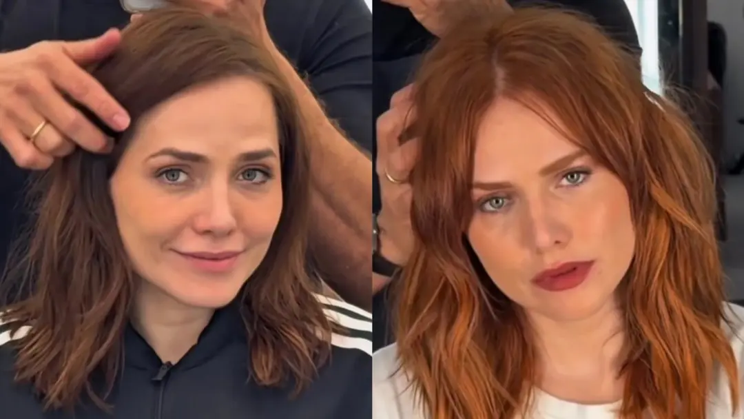 Leticia Colin apareceu com cabelos ruivos na personagem Adriana em Quem Ama Cuida. A cor muda a percepção do visual e a…