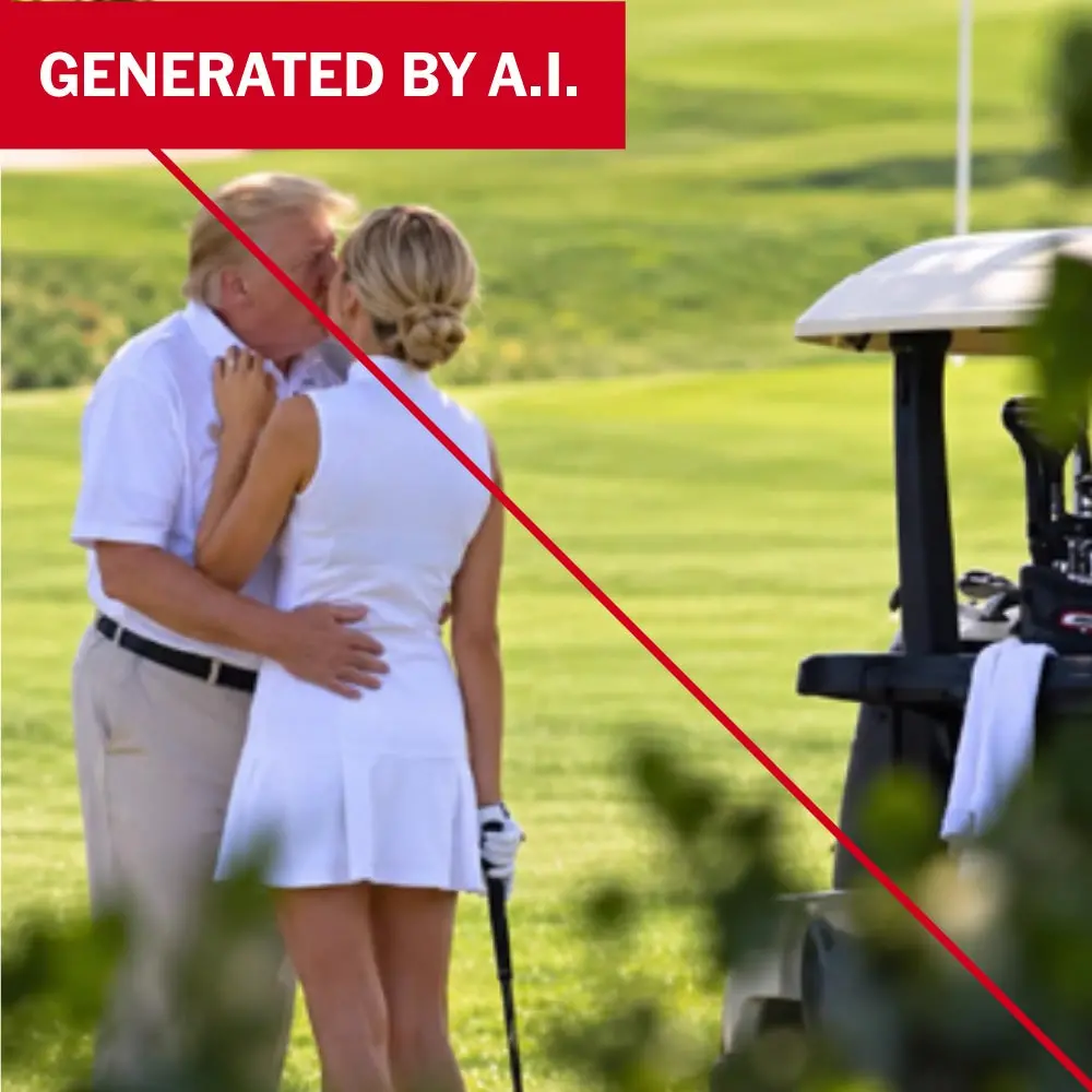 Imagem falsa gerada por inteligência artificial de Trump beijando uma mulher espalhou mesmo sendo falsa. Isso mostra co…
