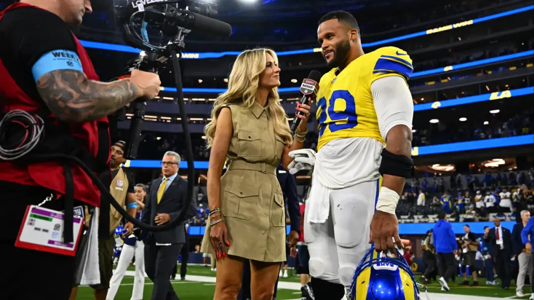 Aaron Donald fez a estreia na NFL com o Rams em uma vitória de 28 a 6 sobre os Giants. Ele disse que o jogo nao foi tao…