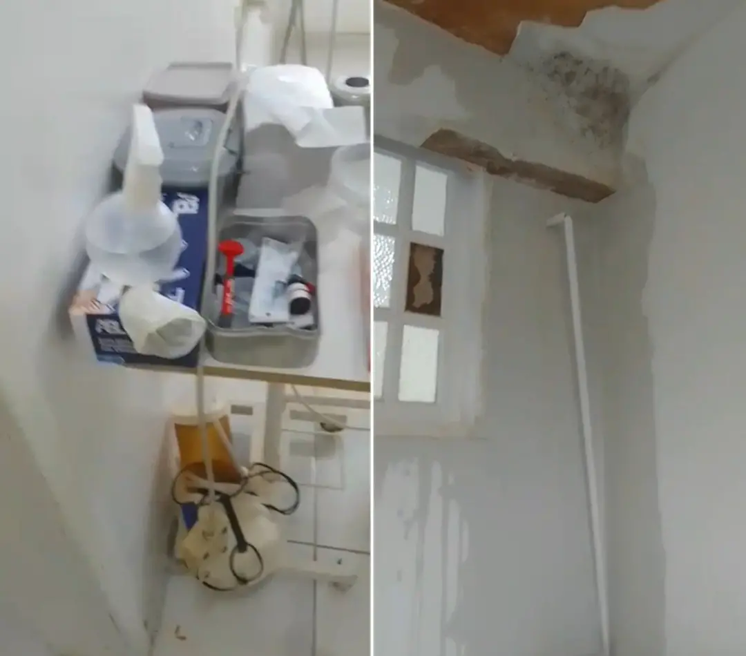 Mofo e infiltração na unidade de saúde da Cehab em Miracema. A Associação de Moradores denuncia problemas como goteiras…