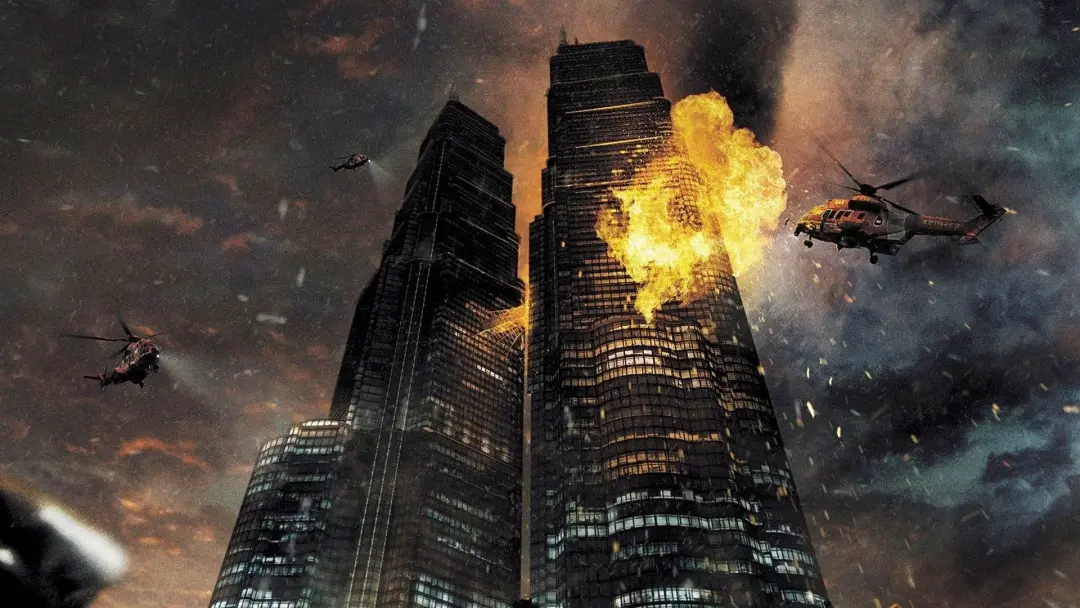 Escritórios em arranha-céus funcionam muito bem para filmes de ação, usando o confinamento como tática. A tensão aument…