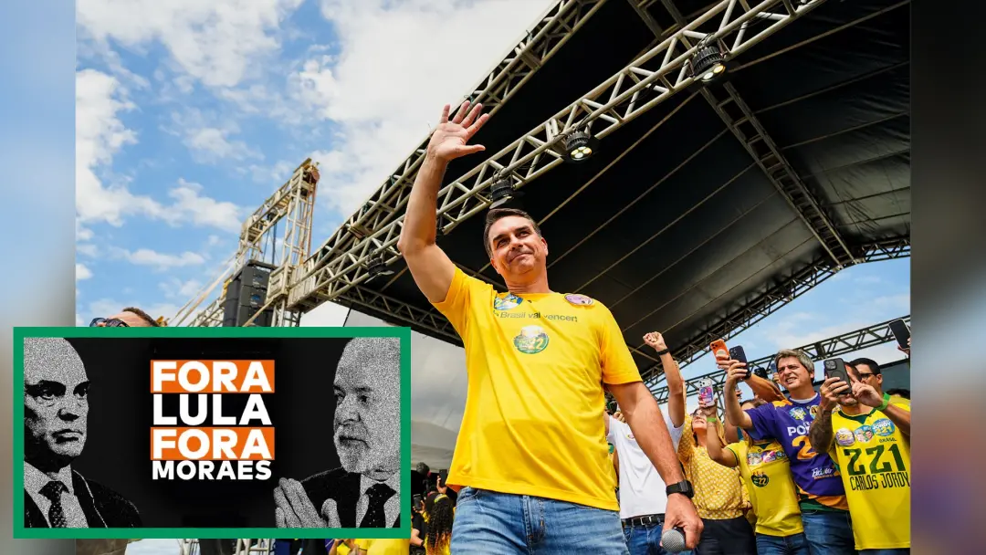 Flavio Bolsonaro fala em voto útil em 4 de outubro, pedindo a adesão de centro-direita para livrar o Brasil do PT o qua…