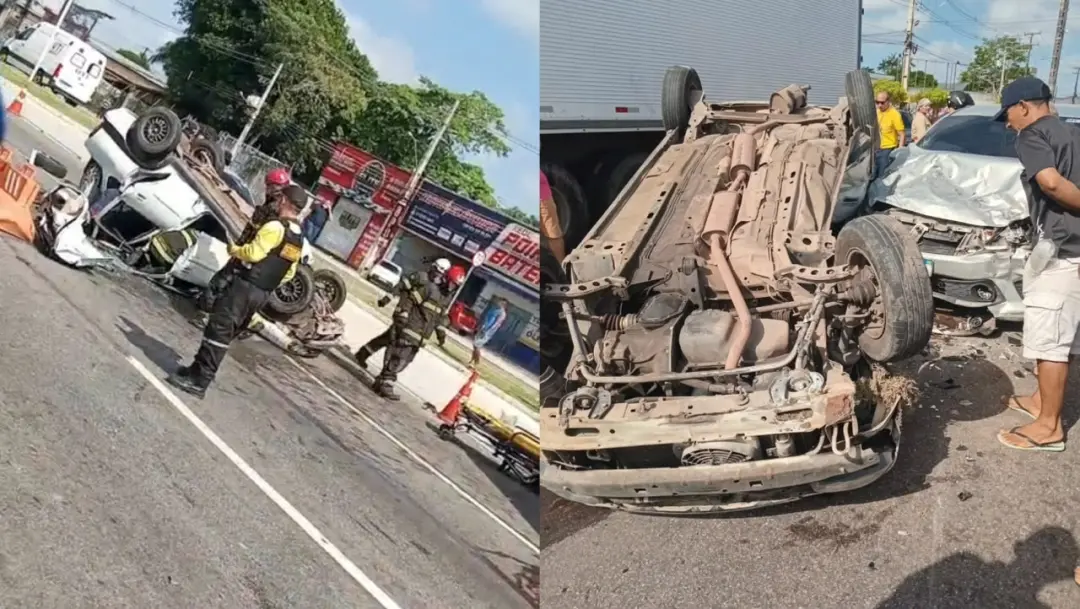 BR-316, em Ananindeua, um acidente deixou uma pessoa presa às ferragens na manhã de domingo. O resgate foi feito pelos …