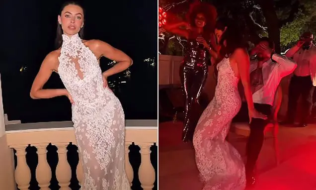 Francesca Allen mostrou um vestido de casamento ousado e dançou para o marido Ed Crossan nos casamentos em Mônaco. A ex…