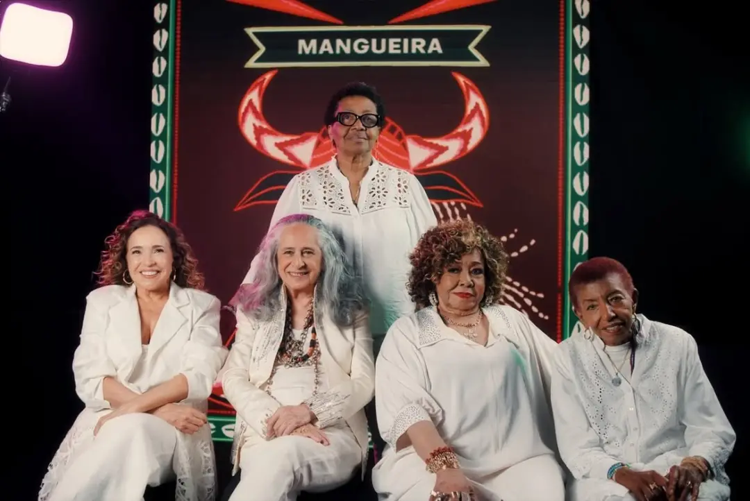 Maria Bethânia, Alcione, Leci Brandão e Daniela Mercury juntas na gravação da faixa da Mangueira. Um encontro gigante d…