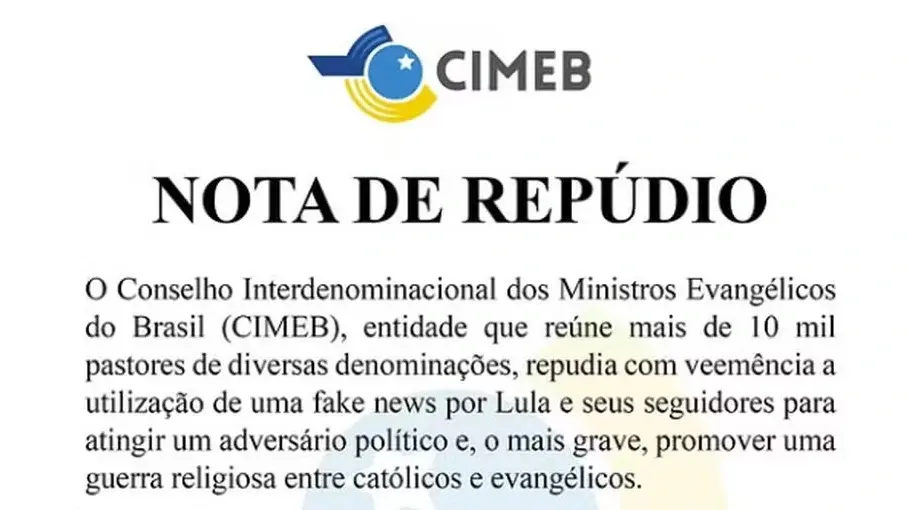 Conselho de pastores acusa Lula de usar fake news sobre Nossa Senhora Aparecida pra criar briga entre católicos e evang…