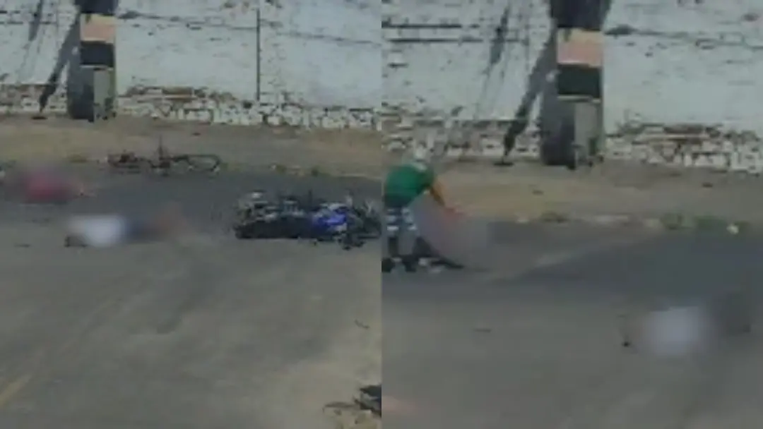 Pedra Mole, Teresina: um ciclista foi atingido por uma motocicleta enquanto tentava uma conversão à esquerda, e ambos f…
