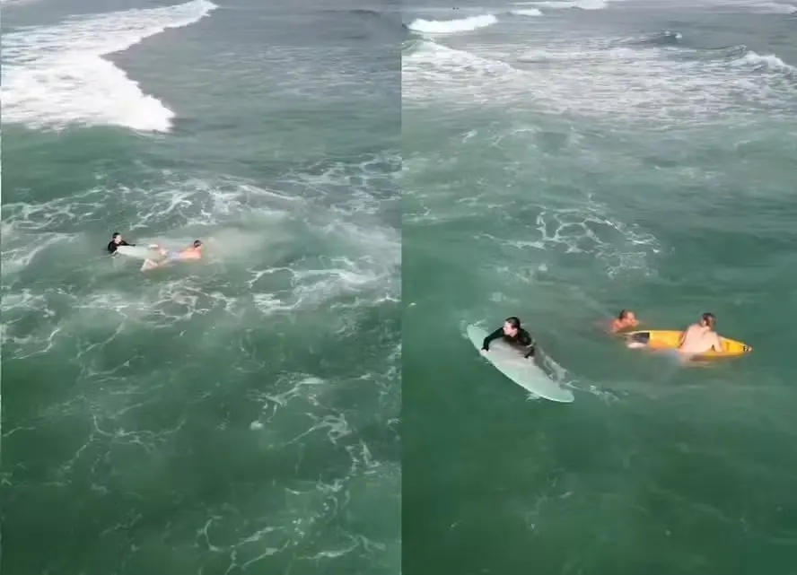 Barra da Tijuca, no Rio, teve um turista salvo de afogamento na manhã de terça por dois surfistas. A correnteza forte, …