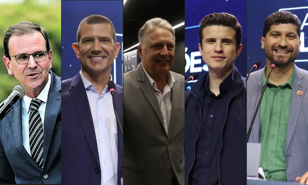 Cinco nomes vão debater o governo do Rio na Globo, com Eduardo Paes na liderança, mas Douglas Ruas diminuindo a vantage…