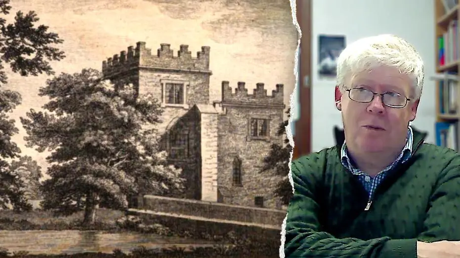 Professor Tadhg O'Keeffe achou partes do Castelo Roebuck medieval escondidas dentro de um prédio de época na Universida…