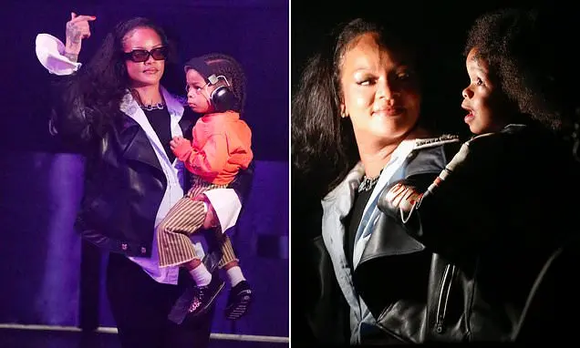 Rihanna carregando o filho RZA, de 4 anos, na Accor Arena em Paris antes do show do A$AP Rocky. Ver essa cena mostra qu…
