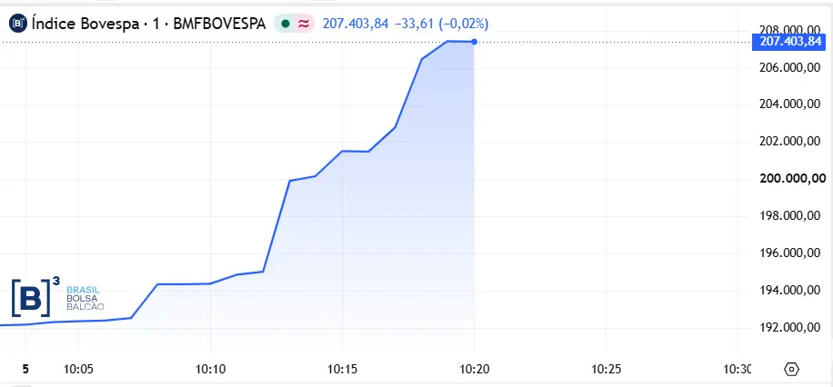 Ibovespa subiu 8,01% e bateu nova máxima aos 207.466 pontos na segunda. O mercado reagiu ao resultado do primeiro turno…
