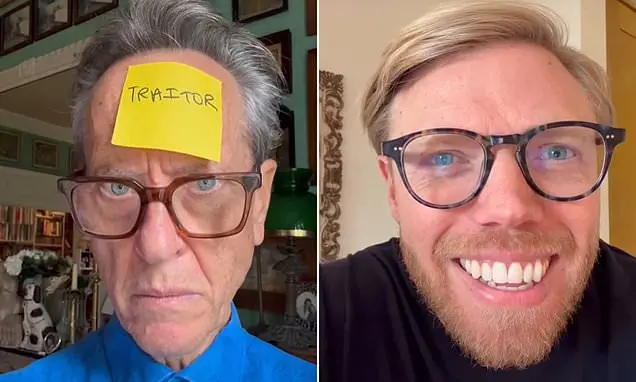 Richard E Grant trocou farpas com Rob Beckett sobre os dentes no video do Instagram. Esse tipo de brincadeira leve no p…