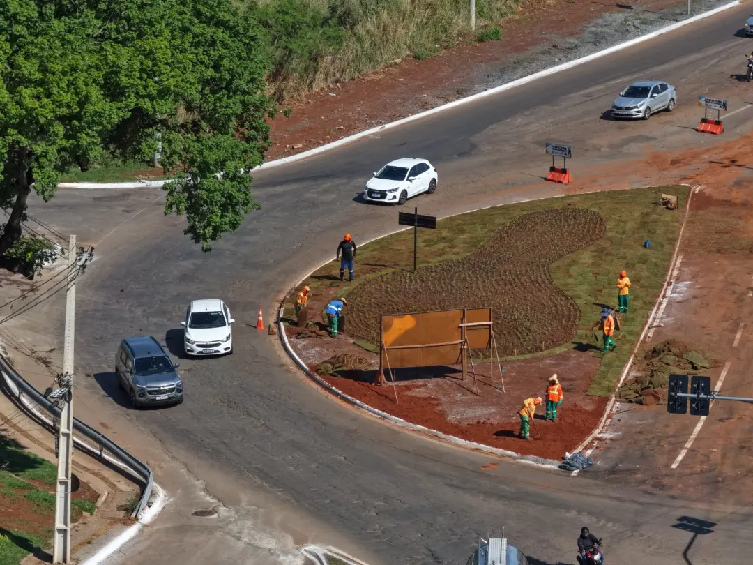 Setor Santos Dumont recebeu 45 novas árvores e plantio ornamental na rotatória do Hugol. O projeto paisagístico ajuda a…