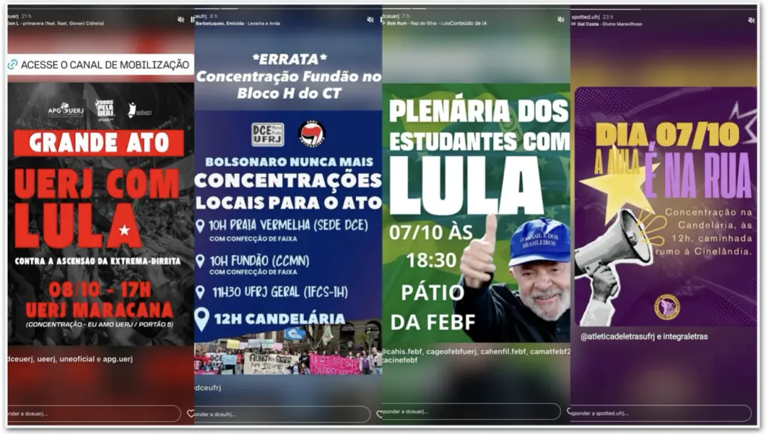 Centro do Rio lotado em atos de universitários apoiando a reeleição de Lula. A mobilização jovem mostra engajamento, ma…