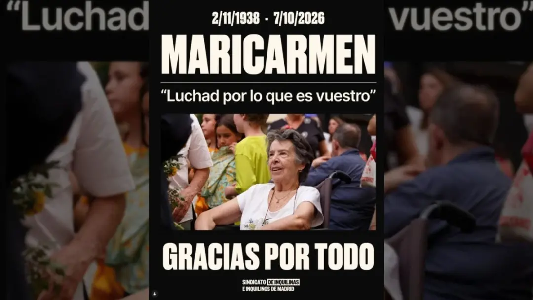 Maricarmen Abascal morreu aos 87 anos em Madri, depois de ser despejada em setembro no bairro do Retiro. A situação mos…