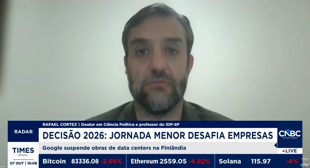 Rafael Cortez avalia que a discussão sobre a escala 6x1 no segundo turno responde mais a lógica eleitoral do que a um d…