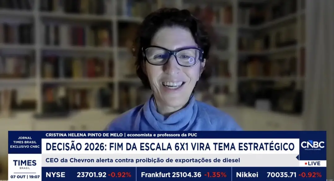 Professora da PUC-SP fala que fim da escala 6x1 e redução para 40 horas pode aumentar contratações em alguns setores. M…