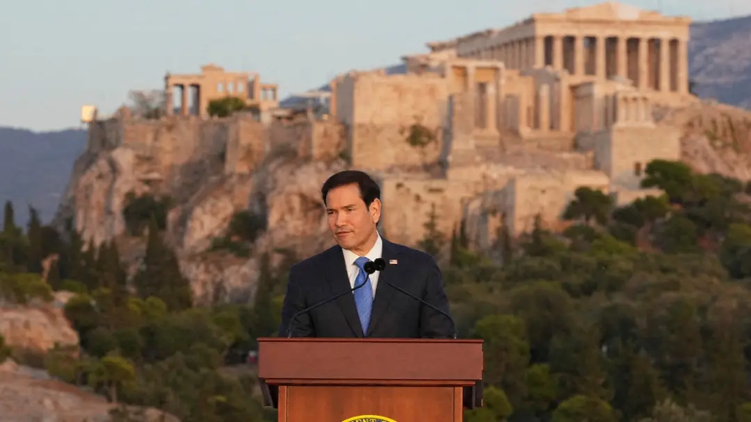 Rubio, em Atenas, falou sobre o Ocidente estar em uma encruzilhada, dizendo que decisões da próxima década definirão o …