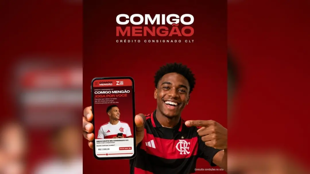 Flamengo lança o Comigo Mengão, crédito consignado para CLT, com parcelas em até 48 meses descontadas da folha. Parece …