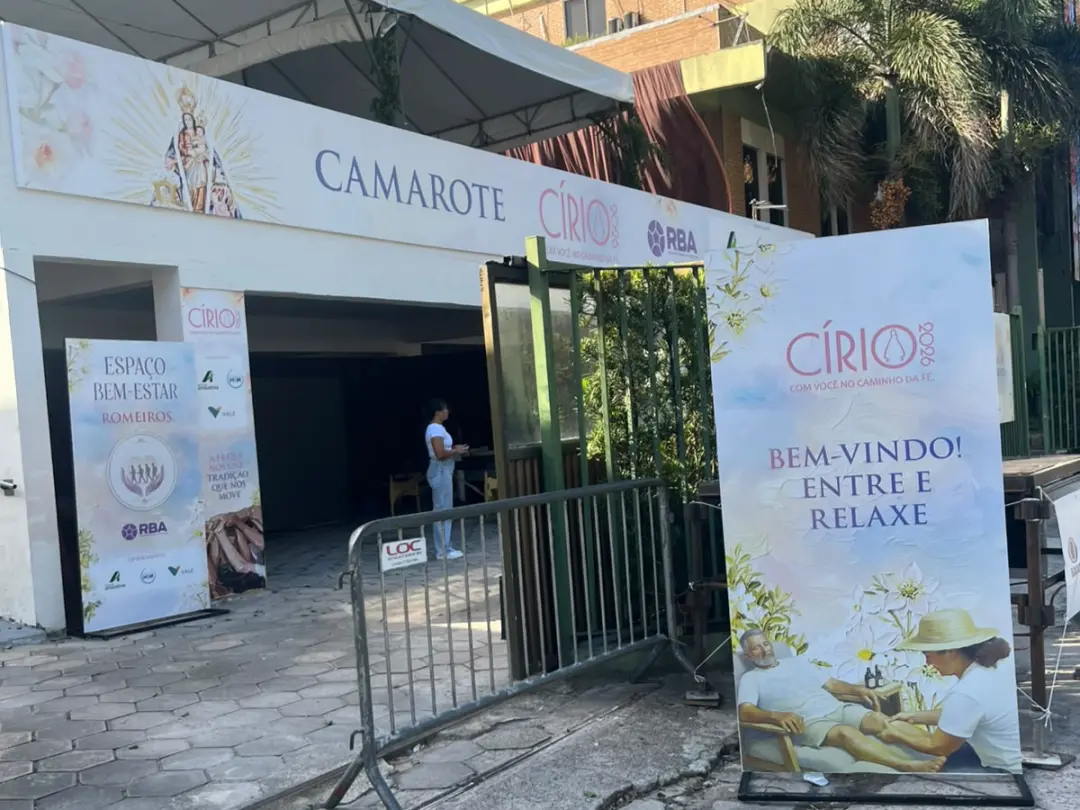 Espaço Bem-Estar da RBA ofereceu água, lanches e massagens para romeiros que caminham para o Círio de Nazaré em Belém. …