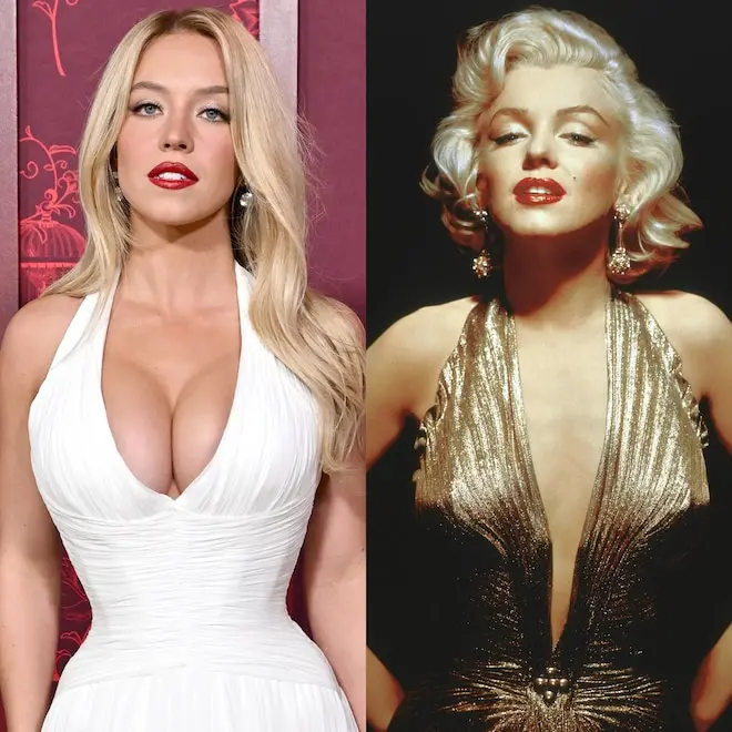 Sydney Sweeney e Marilyn Monroe, primas distantes, na verdade parentes de nonas vezes removidas, segundo o registro. É …