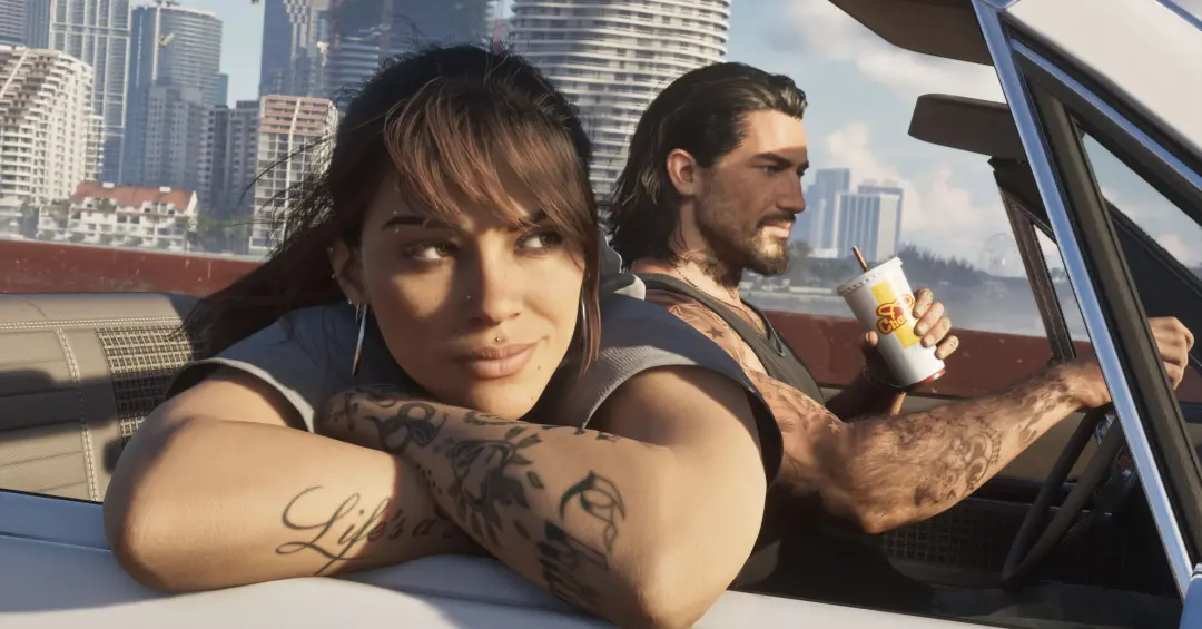 Rockstar confirma que o relacionamento de Jason e Lucia em GTA 6 terá um acompanhamento próprio, com Nelson destacando …