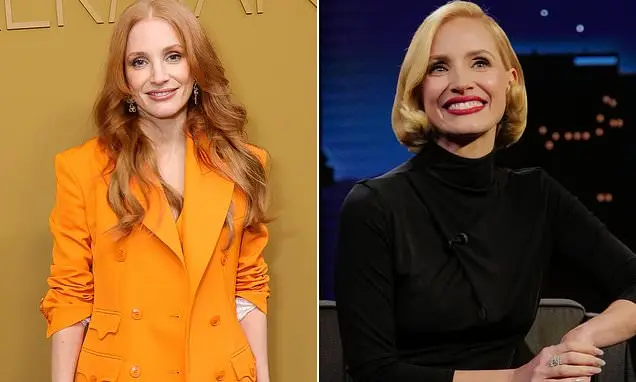 Jessica Chastain trocou o cabelo vermelho pelo bob loiro ao aparecer no Jimmy Kimmel Live. Uma mudança visual assim mos…