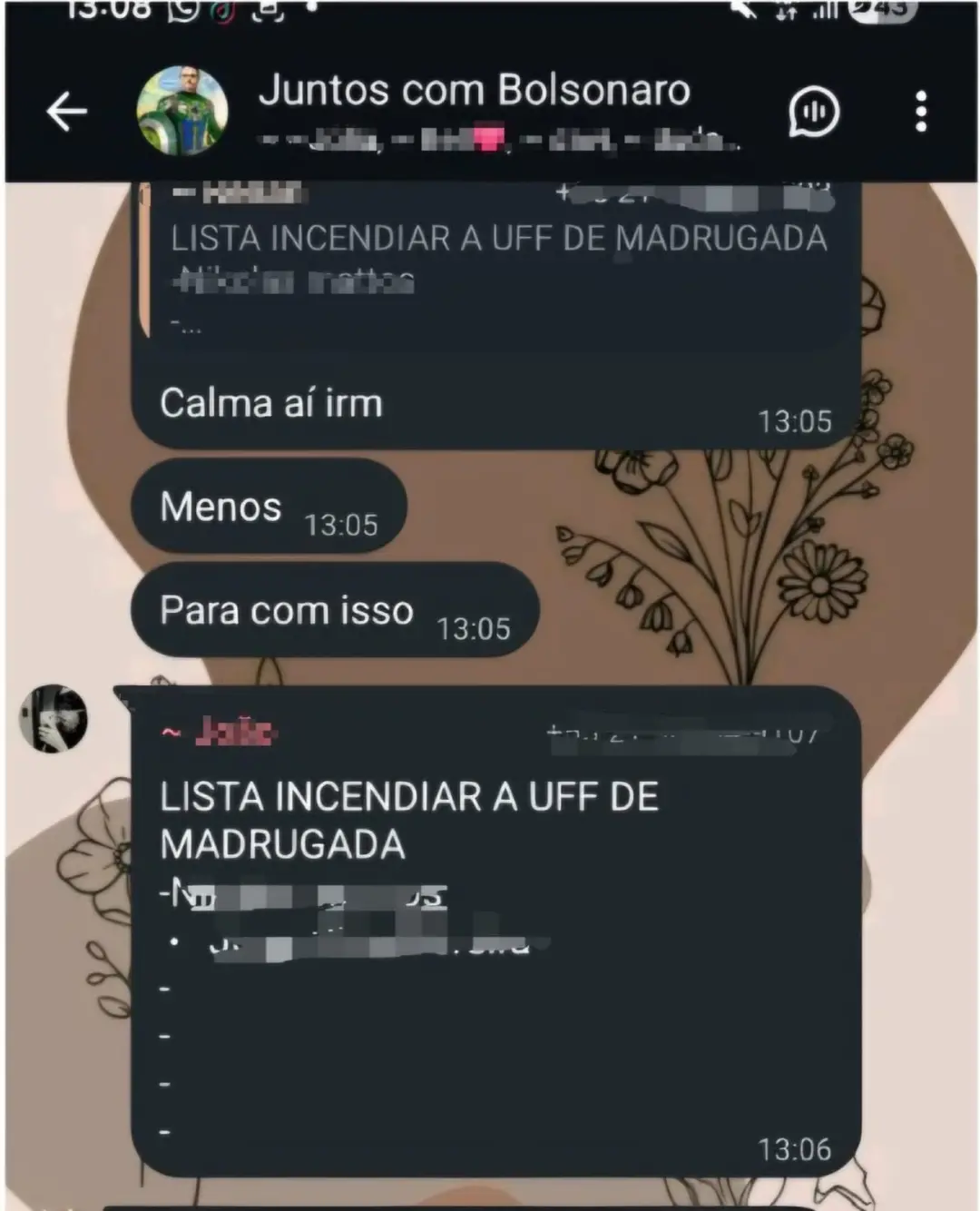 Estudantes da UFF em Niterói estão recebendo ameaças de grupos que querem incendiar a universidade após manifestações p…