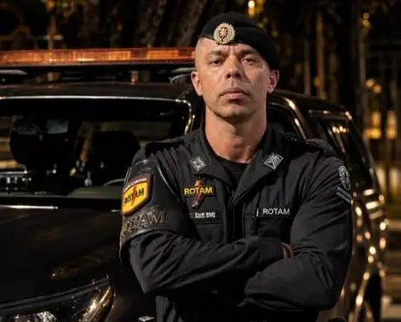 Elessandro Leite Alves, sargento da Rotam, faleceu em acidente na GO-521 em Cidade Ocidental. Um policial morreu em pat…