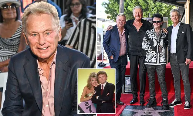 Icone do Wheel of Fortune, Pat Sajak, 79 anos, apareceu no evento da Hollywood Walk of Fame em Los Angeles, junto a Gra…