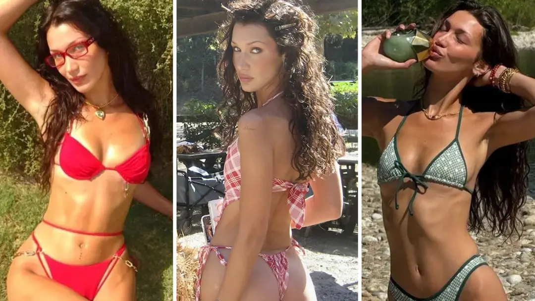 Bella Hadid entrando nos 30 anos com fotos em biquínis e promovendo perfume na Orebella. A forma como ela celebra essa …