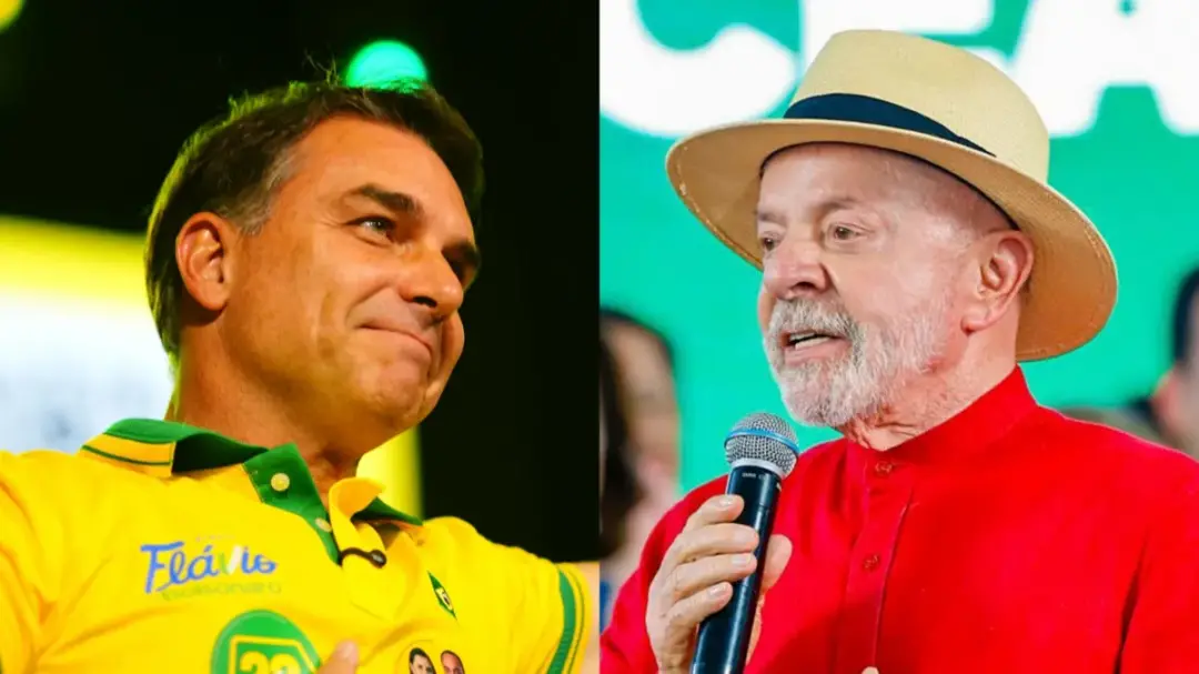Flávio Bolsonaro com 52,8% dos votos válidos contra 47,2% de Lula, segundo pesquisa AtlasIntel. É um cenário onde o pes…