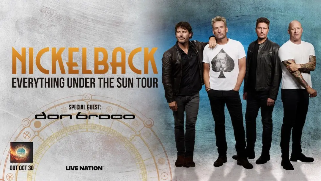 Nickelback anunciou a turnê mundial Everything Under The Sun em 2027, com quase 70 shows pela América do Norte, Reino U…