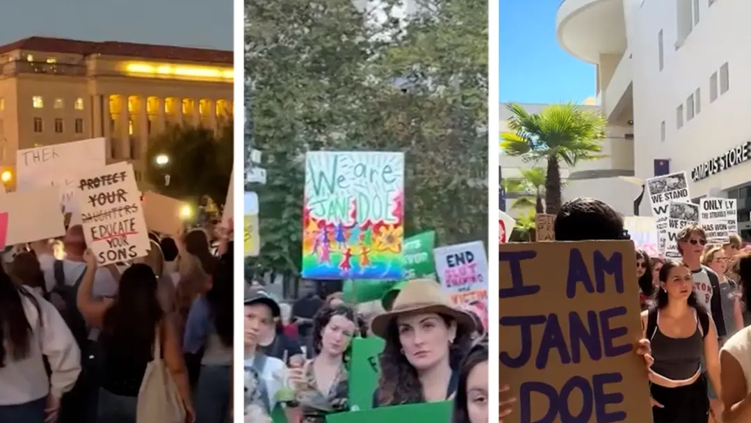 Manifestações por assédio sexual espalharam-se por grandes cidades, como Nova York, Los Angeles e Washington D C, apoia…