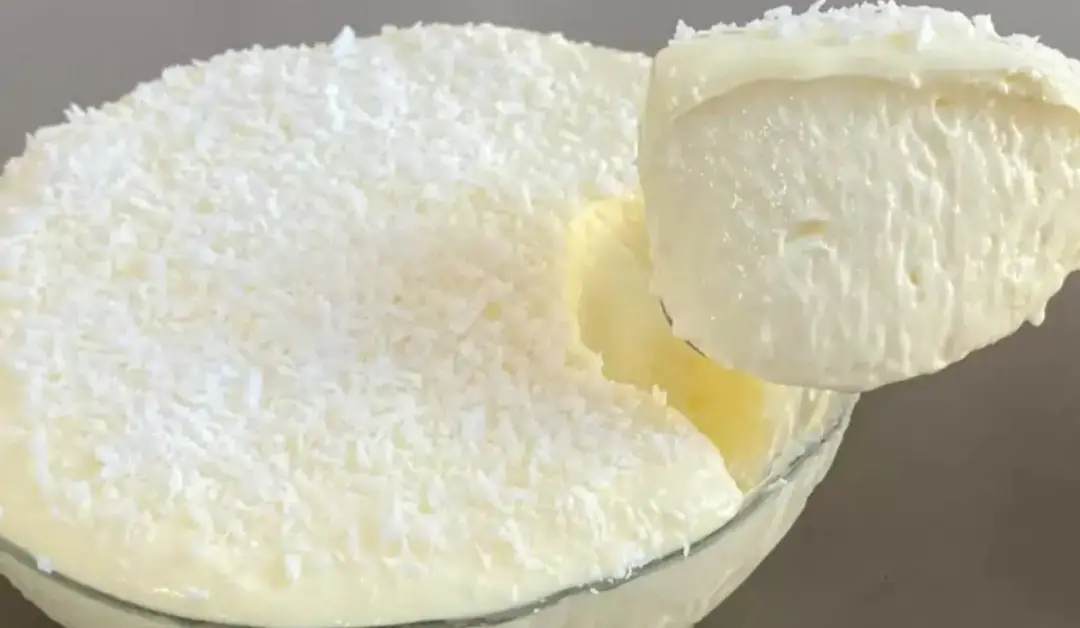 Sobremesa de coco com creme de leite e leite em pó pronta em minutos, sem usar leite condensado. A praticidade desse pr…