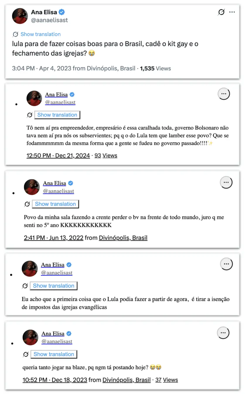 Deputada Ana Elisa, de 21 anos, disse que posts em seu perfil do X foram tirados de contexto, mas assumiu o que escreve…