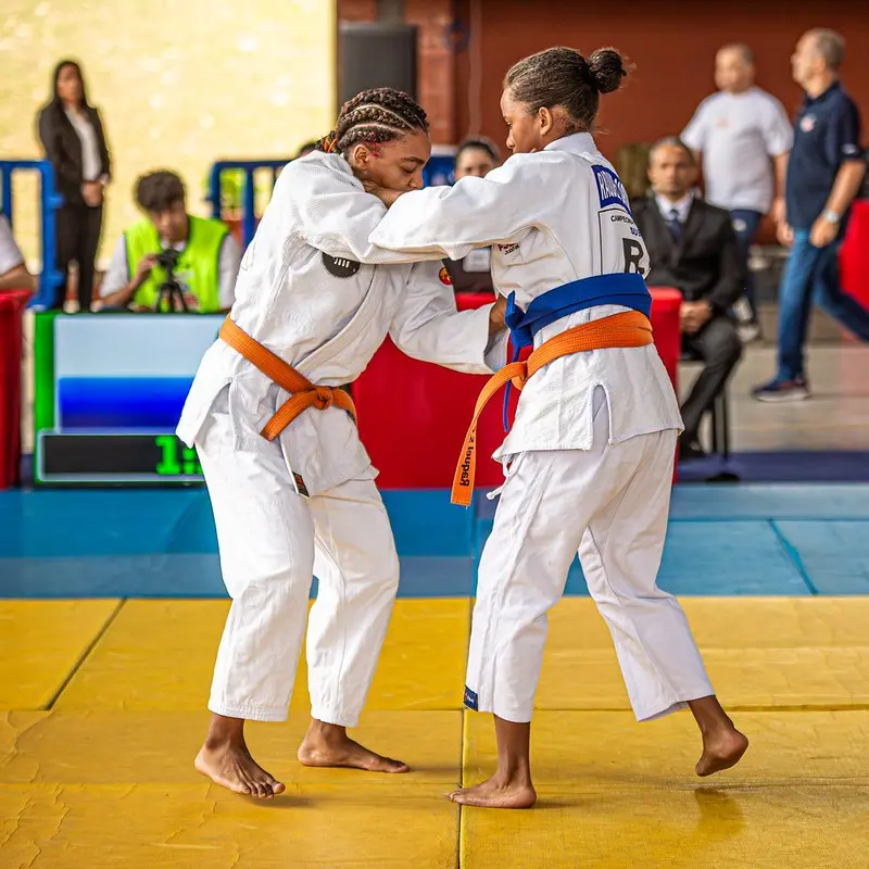 Tabela do judô do Intercolegial 2026 já saiu, mostrando os resultados para Federado Masculino, Federado Feminino, Não F…